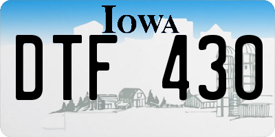 IA license plate DTF430