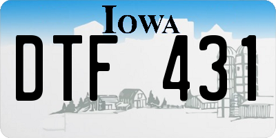 IA license plate DTF431