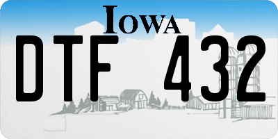IA license plate DTF432