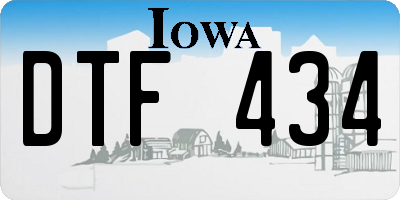 IA license plate DTF434