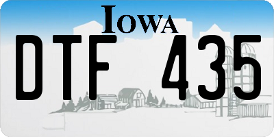 IA license plate DTF435