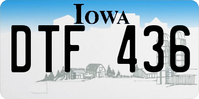 IA license plate DTF436