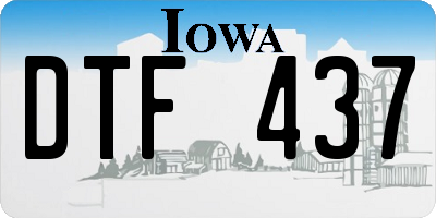 IA license plate DTF437