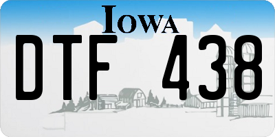 IA license plate DTF438