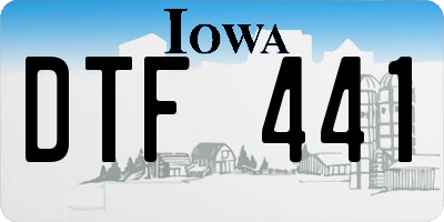 IA license plate DTF441