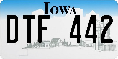 IA license plate DTF442