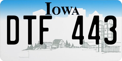 IA license plate DTF443
