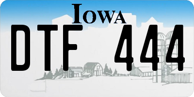IA license plate DTF444