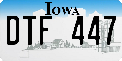 IA license plate DTF447