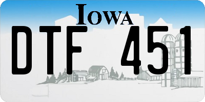 IA license plate DTF451