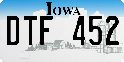 IA license plate DTF452