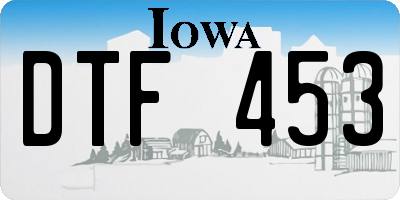 IA license plate DTF453