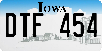 IA license plate DTF454