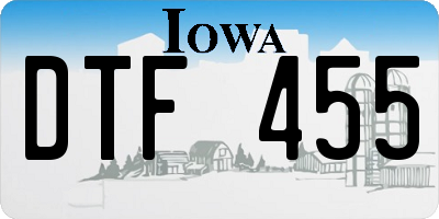 IA license plate DTF455