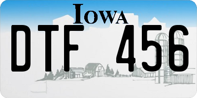 IA license plate DTF456