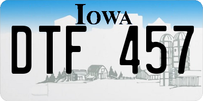 IA license plate DTF457