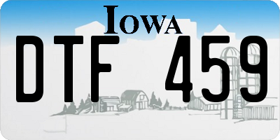 IA license plate DTF459