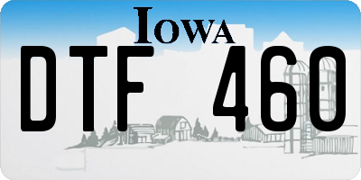 IA license plate DTF460