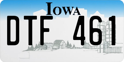 IA license plate DTF461