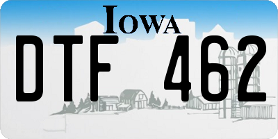 IA license plate DTF462