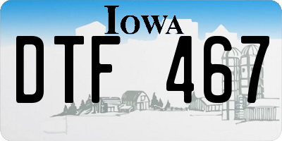 IA license plate DTF467
