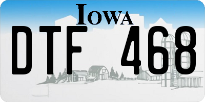 IA license plate DTF468