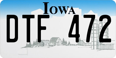 IA license plate DTF472