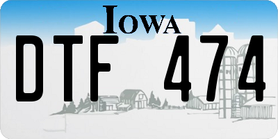 IA license plate DTF474