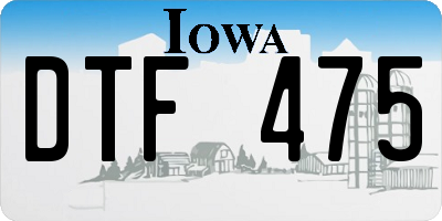 IA license plate DTF475