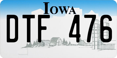 IA license plate DTF476