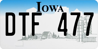 IA license plate DTF477