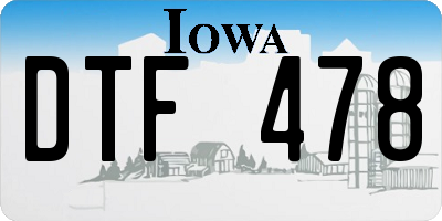 IA license plate DTF478