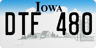 IA license plate DTF480