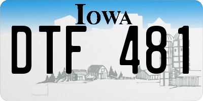 IA license plate DTF481