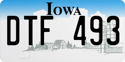 IA license plate DTF493