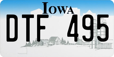 IA license plate DTF495