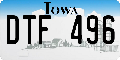 IA license plate DTF496