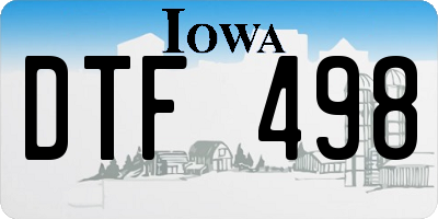 IA license plate DTF498