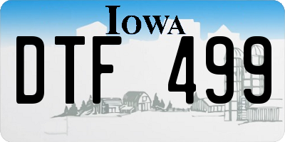 IA license plate DTF499