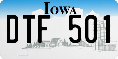 IA license plate DTF501