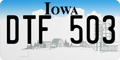 IA license plate DTF503