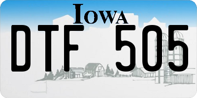 IA license plate DTF505