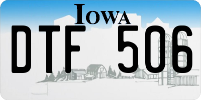 IA license plate DTF506