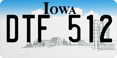 IA license plate DTF512