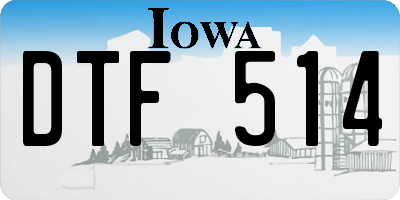 IA license plate DTF514