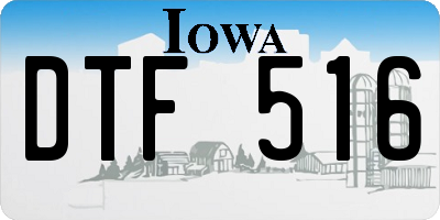 IA license plate DTF516
