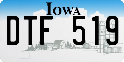 IA license plate DTF519
