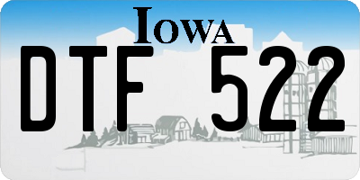 IA license plate DTF522