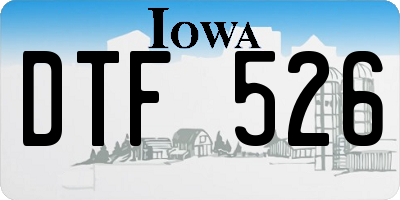 IA license plate DTF526