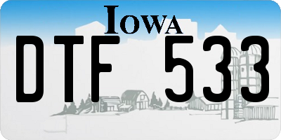 IA license plate DTF533